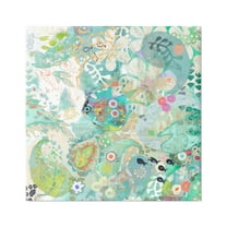 Stupell Industries Green Paisley Fish Pattern Botanical & Floral Painting Gallery Wrapped Canvas Print Wall Art, 24 x 24