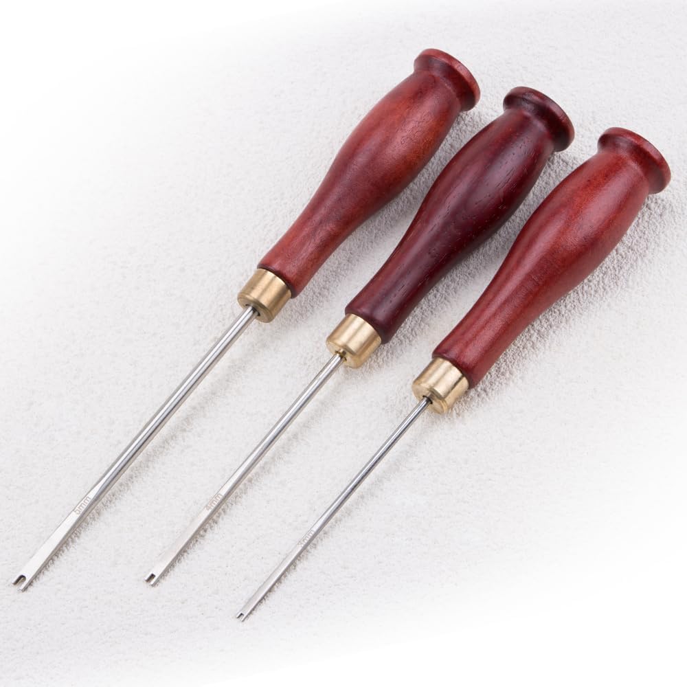 ABCISI 3Pcs Versatile Cotton Stuffing Tool for DIY Handcrafts,Crochet Projects Includes 3mm 4mm 5mm,Cotton Filler Tools for Sewing Crafting,Crocheting Knitting Tool,Ergonomic Wood Handle Doll Crochet