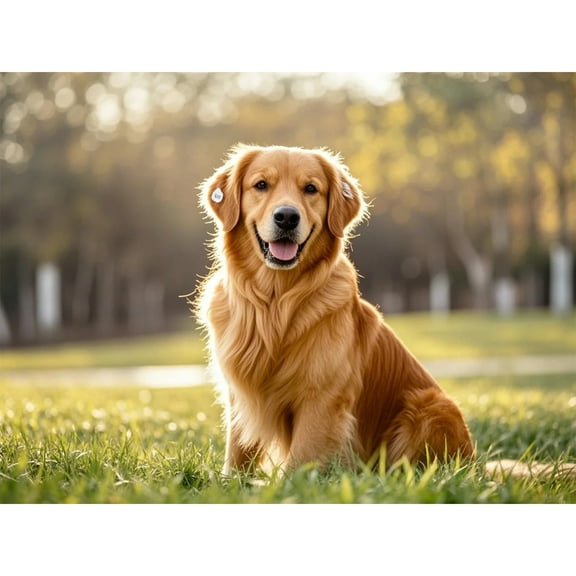 Lcdjbfbf Golden Retriever Diamond Art Decor,for Beginners Gem Craft Kits,5D Diamond Art Kit Paint by Number Diamond Painting Kits,DIY Full Round Drill Diamond Dot handmade Home Decor 12X16 Inch