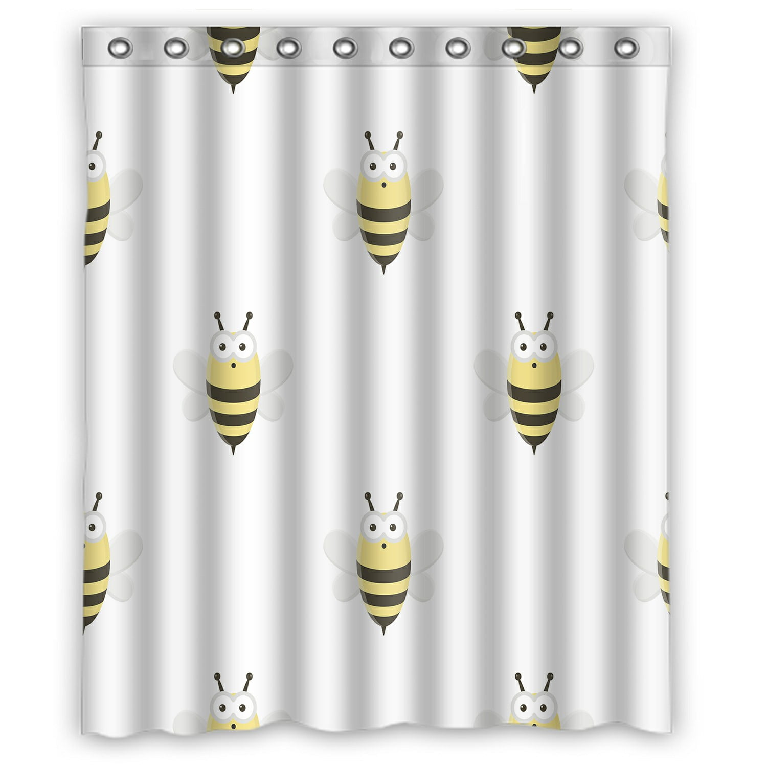 Eczjnt Bee Icon In Cartoon Style Shower, Bee Shower Curtain Hooks