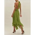 thumbnail image 3 of Elegant backless solid color ruffled dress, slim fit long dress for women, 3 of 6