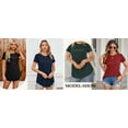 thumbnail image 7 of JYLFC Womens Shirts Summer Crew Neck Shirts Basic Short Sleeve Tshirt Loose Fit Casual Tunic Tops Light Blue, XL, 7 of 7