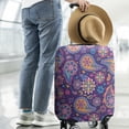 thumbnail image 2 of Purple Paisley and Floral Pattern Luggage Cover Fashion Suitcase Cover Baggage Covers Fit 25-28 Inch Luggage (Go Travel), 2 of 5