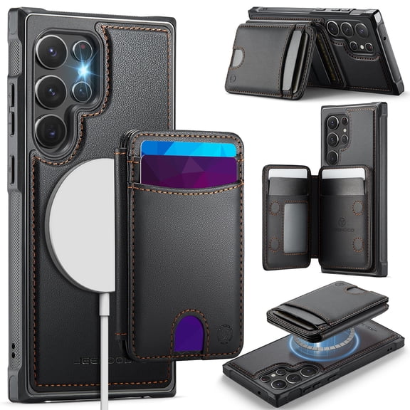 Allytechgroup Wallet Case for Samsung Galaxy A26 5G, PU Leather Shell with Card Holder Support Wireless Charging Non-Slip Shockproof Protective Full Body Cover for Samsung Galaxy A26 5G, Black