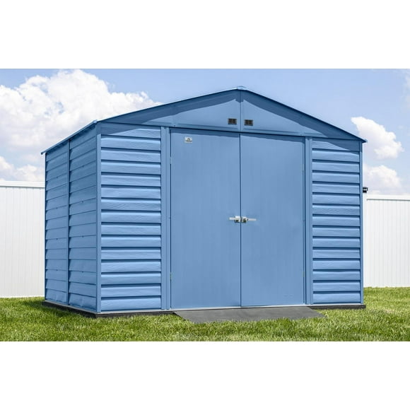 Arrow Select Steel Storage Shed, 10x8, Gris bleu