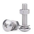 thumbnail image 5 of Tornillos y tuercas hexagonales de botón brillar M6 x 16 mm 304 acero inoxidable 50 piezas, 5 of 5