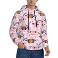 thumbnail image 2 of Sikiie Pink Butterfly Daisy Men's Hoodie, Essentials Hoodie, Sweatshirt, Pullover Hooded Sweatshirt for Men-Small, 2 of 7