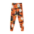 thumbnail image 6 of UAYOTSE Little Girls Halloween Pjs 2‑Piece Set Long Sleeve Crewneck Top Jogger Sleep Pants Orange‑Base Ghost Pumpkin Haunted House Graphic Kids Night Outfit Size 7-8 Years, 6 of 9