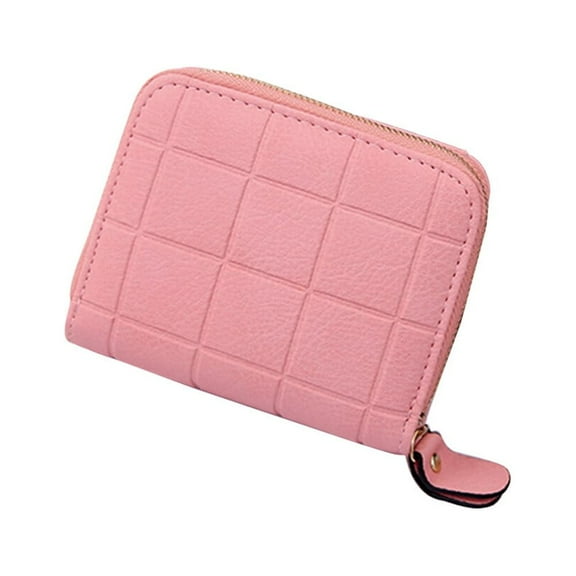 SKISUNO Pink Mini Wallet 1Pcs Rectangular Zipper Closure for Women Holds Keys and Cards