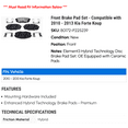thumbnail image 2 of Front Brake Pad Set - Compatible with 2010 - 2013 Kia Forte Koup 2011 2012, 2 of 2