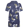 thumbnail image 5 of Rbaofujie Pyjama d'Été pour Femmes Femmes Décontracté Imprimé Col Rabattu Blouse à Manches Courtes Mode Short Pantalon Court Ensemble de Pyjama Pyjama Mignon, 5 of 5