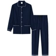 thumbnail image 4 of MoFiz Pjs Men's Long Sleeve Top & Pants 100% Cotton Pajama Sets Button Down Cozy Loungewear Set, 4 of 8