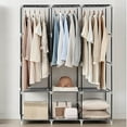 thumbnail image 2 of Wqdkj Portable Adult Closet Wardrobe Storage Organizer Clothes Wardrobe Shoe Clothing Rack Shelf Dustproof Non-woven Fabric,Quick and Easy to Assemble Red, 2 of 11