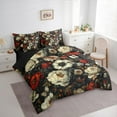 thumbnail image 3 of Homewish Teenagers Adults Retro Chic Floral Bedding Comforter Set 7 Pieces,Vintage Aesthetic Full Bedding Set Lightweight,Exotic Style Fitted Sheet Flat Sheet,Breathable Home Decor,Reversible, 3 of 8