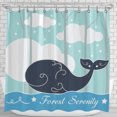 thumbnail image 1 of Whimsical Whale Shower Curtain forest Serenity Design with Stars, 1 of 5