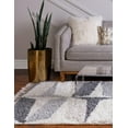 thumbnail image 5 of Unique Loom Hygge Shag Collection Area Rug - Balanced (4' 1" x 6' 1" Rectangle Gray/Ivory), 5 of 7