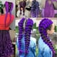 thumbnail image 4 of Extensiones de cabello trenzado morado, coleta extra gruesa, fibra sintética de 66 cm, cabello trenzado jumbo, trenzas estiradas sin nudos, textura sintética yaki, trenza holandesa, cabello trenzado a, 4 of 7