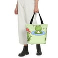 thumbnail image 3 of Uemuo Frog Amanita Mushroom Print Tote Bags for Women,Large Capacity Corduroy Bag,Reusable Grocery Shoulder Bag,Beach Tote with Zipper Closure, Daily Essentials, 3 of 7