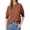 Coffee, variant on Women's Plus Size Loose Fit Round Neck Puff Sleeve Long Tee Stylish Comfortable Casual Top
