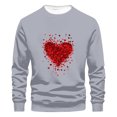 thumbnail image 3 of WREESH Matching Couple Sweatshirt Valentine's Day Outfit, 1 Piece Heart Printed Pullover Tops Anniversary Valentine Gifts for Him and Her Gray, 3 of 4