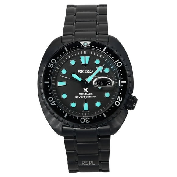 Seiko Prospex Black Series Night Vision Turtle Black Dial Automatic Diver's SRPK43K1 200M Men's Watch