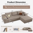 thumbnail image 4 of Deep Seat Corduroy Sofa, No Assembly Compressed Couch with Soft Cushions for Living Room & Apartments, Camel, 4 of 9