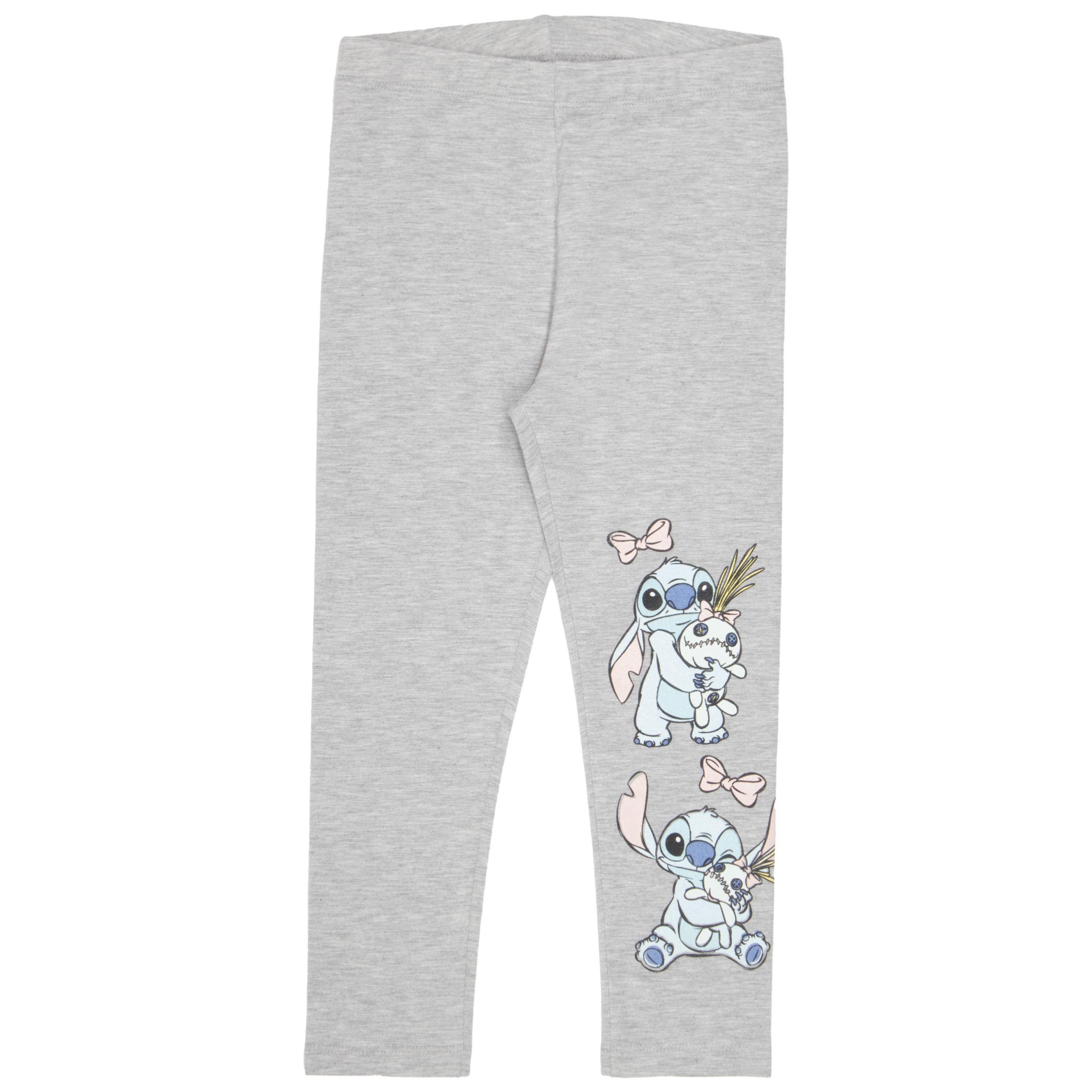 Disney Lilo & Stitch Girls Ruffle Sleeve T-Shirt & Leggings - Stitch and Scrump - 2-Piece Bundle Set for Kids (Sizes 2T-6X)