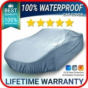 iCarCover 10-Layers Premium Car Cover Waterproof All Weather Weatherproof UV Sun Protection Snow Dust Storm Resistant Outdoor Exterior Custom Form-Fit Full Padded Car Cover with Straps (145" - 154" L)