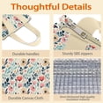 thumbnail image 4 of Pioneer Flower Floral Print Pattern Insulated Lunch Bag for Women & Adults,Large Portable Soft Cooler Lunch Bag,Thermal Food Storage Tote with Pearl Cotton,8.66L,8.75x5.75x9.5 Inch, 4 of 6
