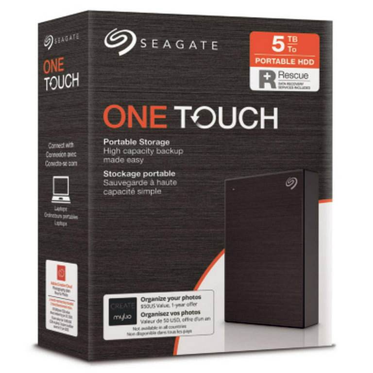 Seagate One Touch 5TB External Hard Drive Black USB 3.0 (STKC5000400)