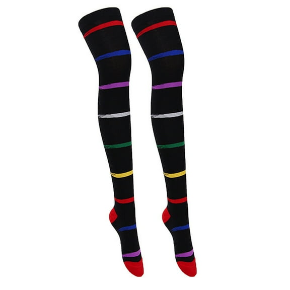 LULULION women's striped cotton socks black 1 Pair