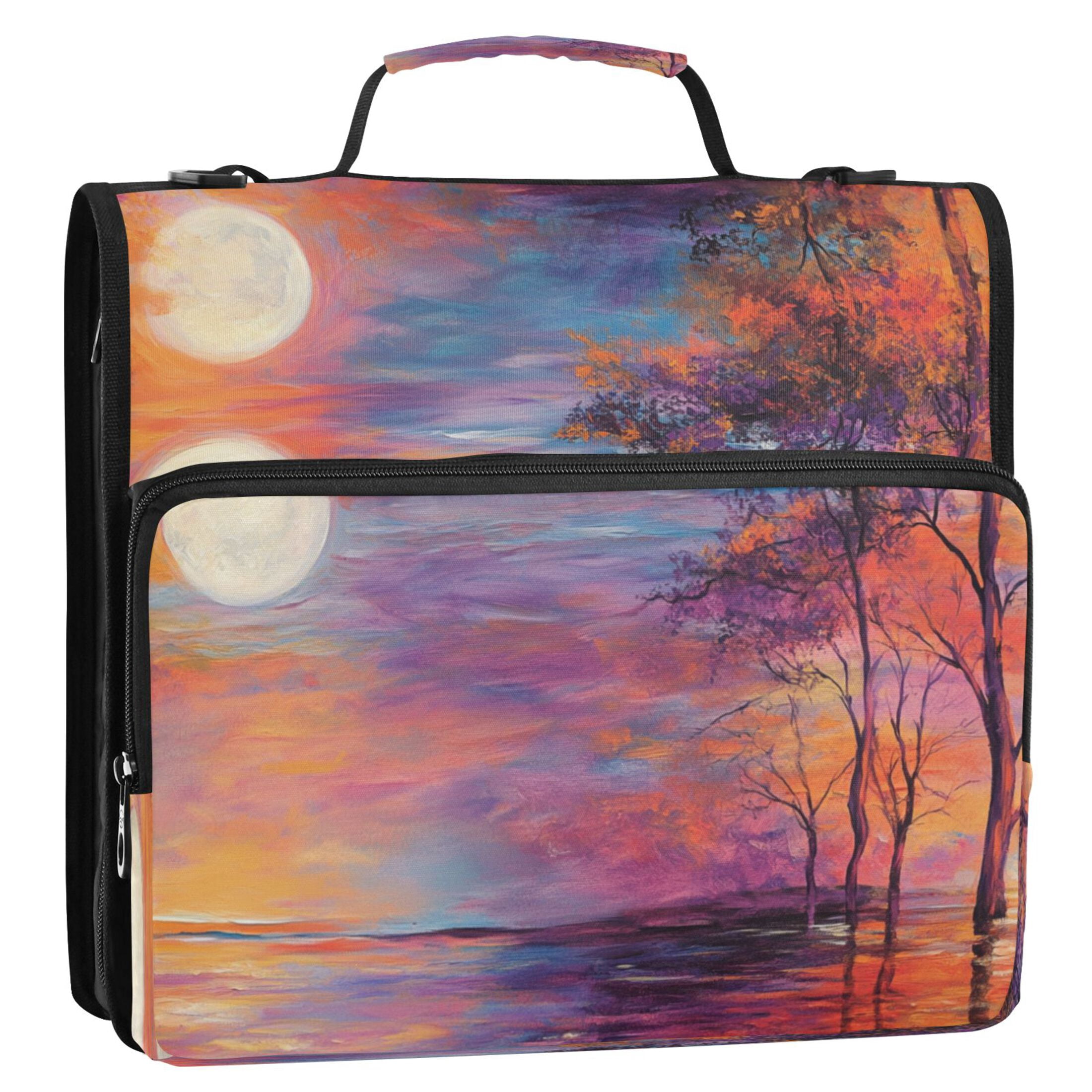 YAZAOO Zipper Binder trapper keeper Documents Organized Design Sunlit Harmony Printed