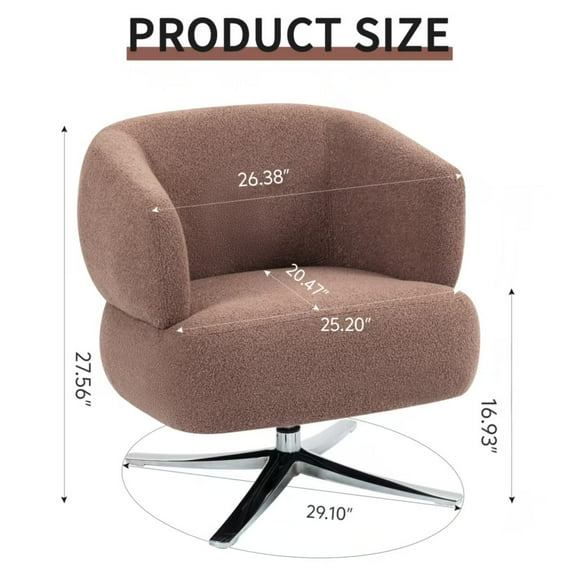 Accent Chairs Cuddle-style leisure swivel sofa chair, suitable for balconies, studies and living rooms, Red,Fabric Accent Chairs