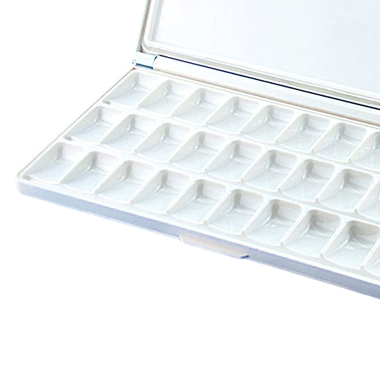 Milageto Watercolor Palette Empty Multipurpose Folding Paint Tray Travel Paint Pallet for Blue 33 Wells