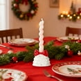 thumbnail image 2 of JoyMoreHome Valentine Day Ceramics Candlestick Base with Bow, Decorative Candle Holder, for Holiday Party, Tabletop, Fireplace, 2 of 6