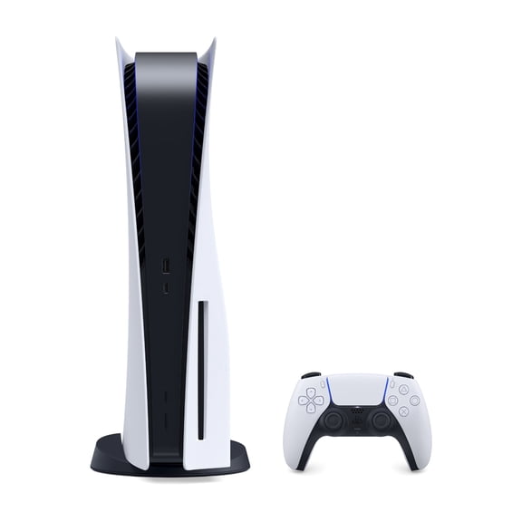 Restored PlayStation 5 Disc Version 825GB SSD Console with Wireless Dualsense Controller - PS5 Gaming System, White (Refurbished)