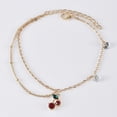 thumbnail image 2 of 1 hermosa pulsera con forma de cereza y colgante creativo en forma de pie, joyería de moda, delicada cadena de muñeca para mujer (dorada), 2 of 7