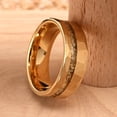thumbnail image 2 of 8mm Wide Gold-plated Tungsten Carbide Ring with Crushed Gold Foil Inlay Men's Tungsten Ring, 2 of 4