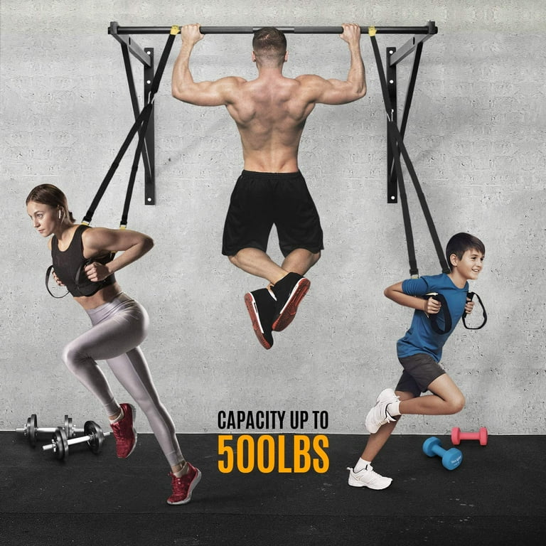 Yes4All Heavy Wall Mount Chin Up Bar Black Single Walmart
