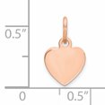 thumbnail image 3 of 14K Rose Gold Plain .018 Gauge Engraveable Heart Disc Charm, 3 of 3