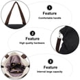 thumbnail image 2 of Bolso bandolera de lona para mujer, bolso de lona para mujer, cartera de lona, bolso de hombro para mujerAzul+Negro+Blanco roto, 2 of 5