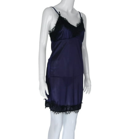 

wendunide Women Lace Lingerie Nightwear Underwear Robe Sleepwear Dress Blue S