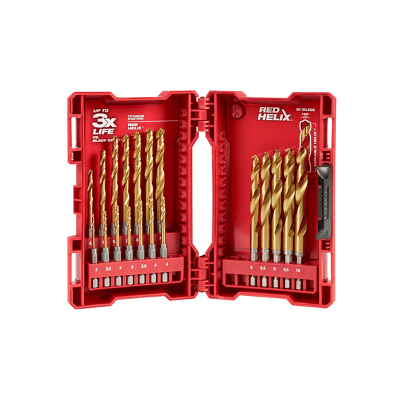 Milwaukee 48-89-4860 19PC Metric Titanium SHOCKWAVE Red Helix Drill Bit Kit