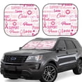 thumbnail image 6 of Kdxio Breast Cancer Pink Ribbons Awareness Print 2-Piece Sun Shade Front Windshield - Foldable Car Front Window Sunshades For Most Sedans Suv Truck, 6 of 6