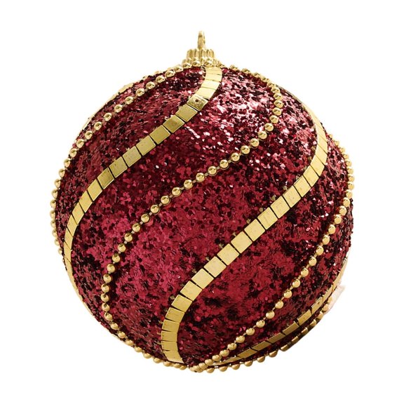 chaungfeng Christmas Ball Ornaments, 3.14 Inch Red Glitter Plastic Pendant for Christmas Tree, Classic Hanging Xmas Tree Decor for Gift Holiday Party Scene Layout