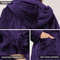 thumbnail image 5 of Women's Long Hooded Robe Luxurious Flannel Fleece Bathrobe with Mid-calf Ankle Full Floor Length, 5 of 6