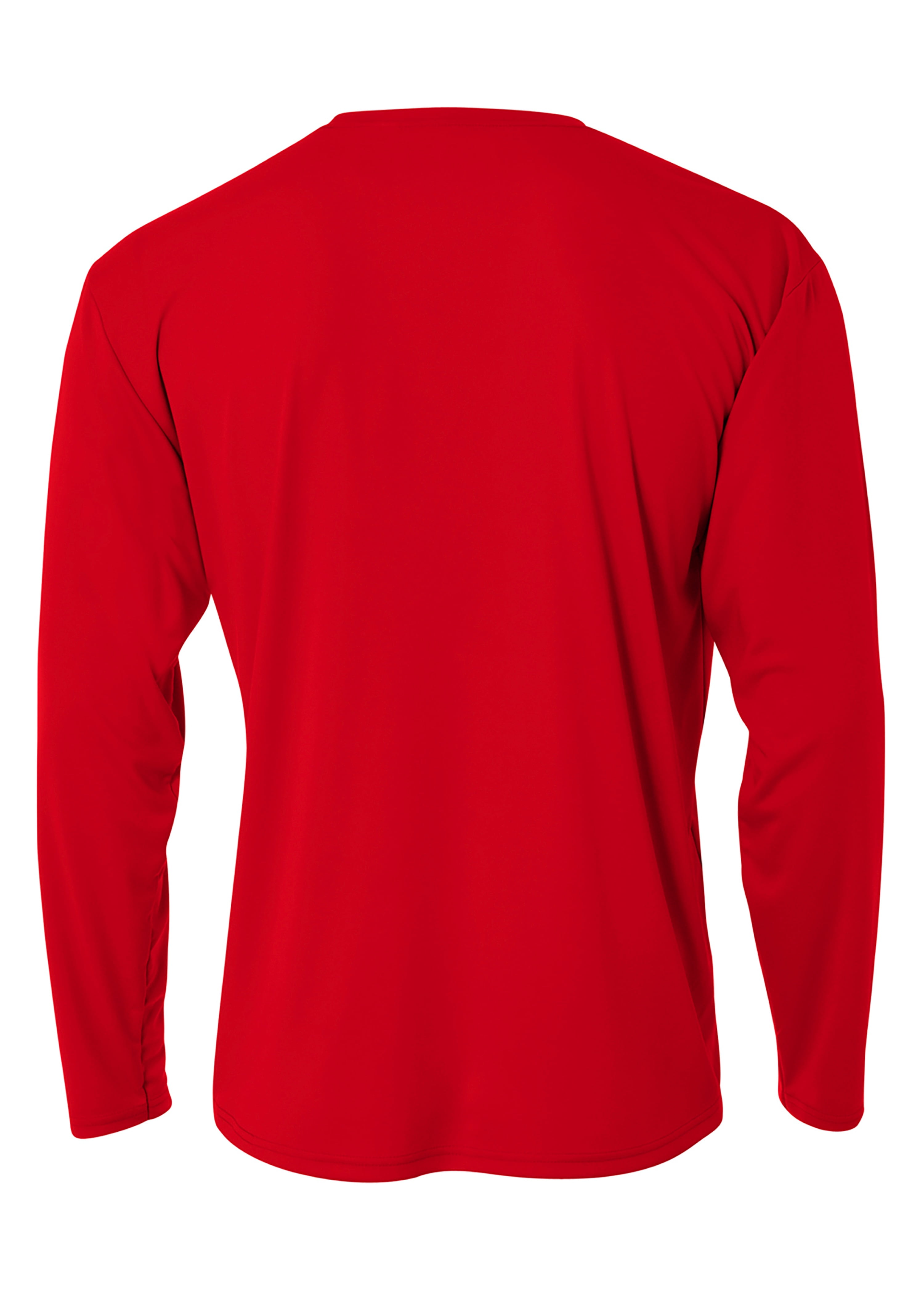 A4 N3165 Mens Cooling Performance Long Sleeve Crew - Scarlet - 4XL