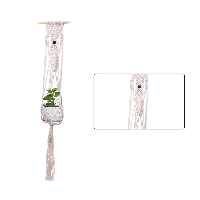 Billuyoard Cestas colgantes 100 hechas a mano, soporte para plantas, macramé, colgador de plantas, maceta para colgar en la pared interior, soporte para Jardín y Patio No.15 Billuyoard HA001777-15