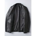 thumbnail image 5 of PU Blazer Jacket For New Generation, Men's Casual Flap Pocket Button Up Faux Leather Jacket, 5 of 6