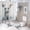 style-431, variant on 4 Piece Shower Curtain Sets Non-Slip Rugs And Toilet Mat Lid Rug Accessories White Cute Animal Waterproof Fabric Bath Curtain Farmhouse Welcome Easter Holiday for Bathroom Decor Set